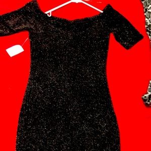 Off the shoulder black dress